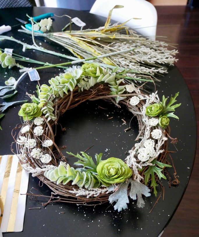 Julia's Wreath - Finished on Table
