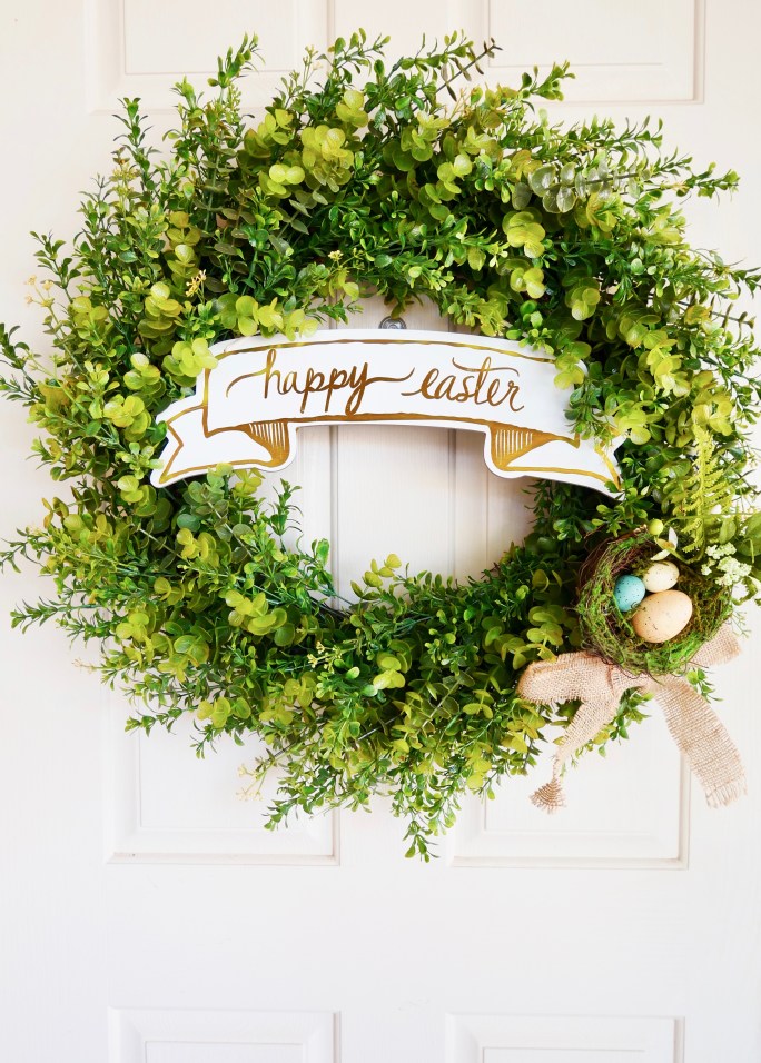 Simple DIY Spring Easter Wreath {Details Blog}